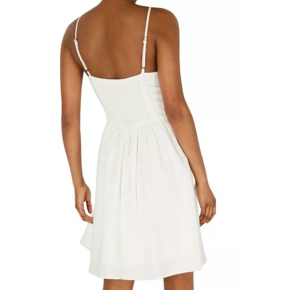 Sequin Hearts Ivory A-Line Belted Dress - Picture 3 of 3